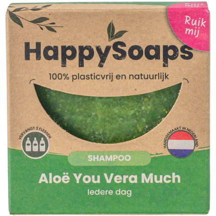 Champô sólido de aloé vera HappySoaps de 70 g, uma das barras da seleção Nõma