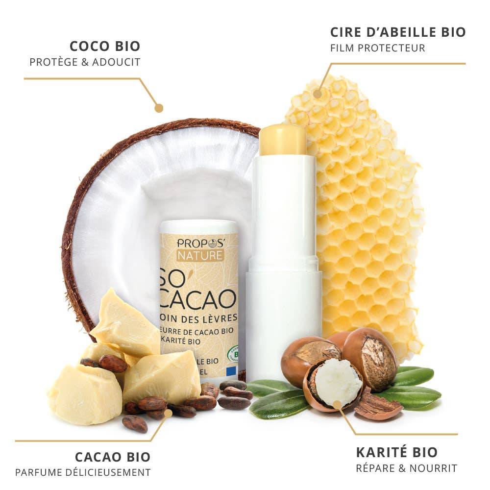 Bálsamo Labial So'Cacao Bio – Nutrição Intensa com Manteiga de Cacau e Karité