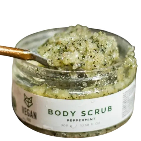Esfoliante Corporal de Menta com Karité, Jojoba e Óleo de Grainha de Uva