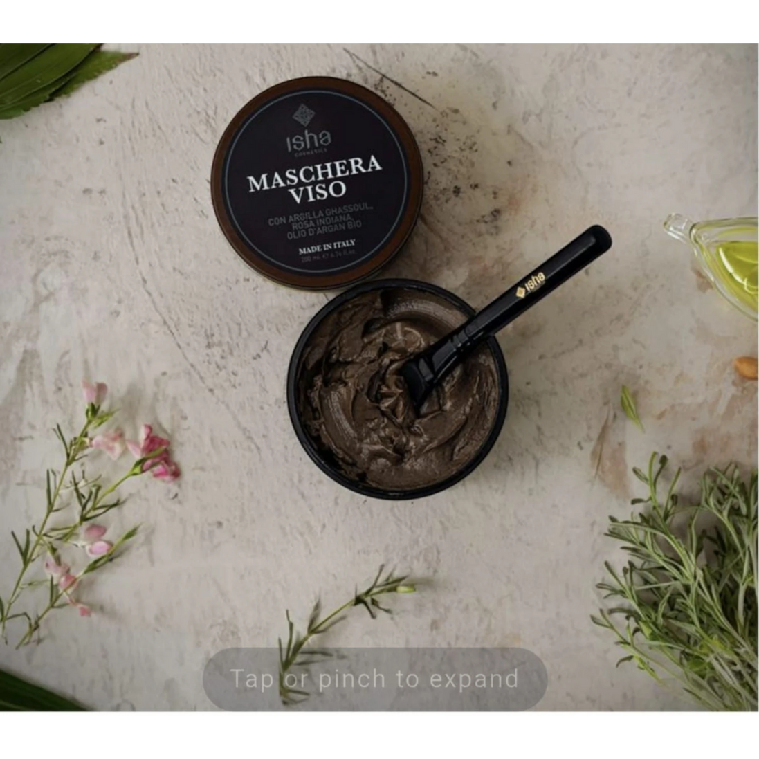 Máscara Facial com Ghassoul, Rosa Indiana e Óleo de Argão Biológico
