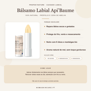 Benefícios e modo de uso — Bálsamo Labial Api'Baume com Própolis, Cera de Abelha e Óleos Biológicos · Propos'Nature
