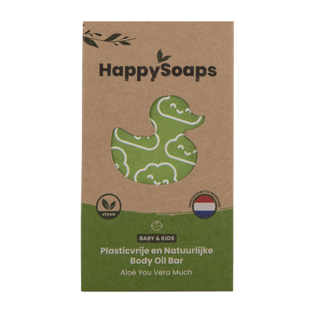 Barra de Óleo Corporal para Bebé e Criança com Aloé Vera · HappySoaps · 60 g