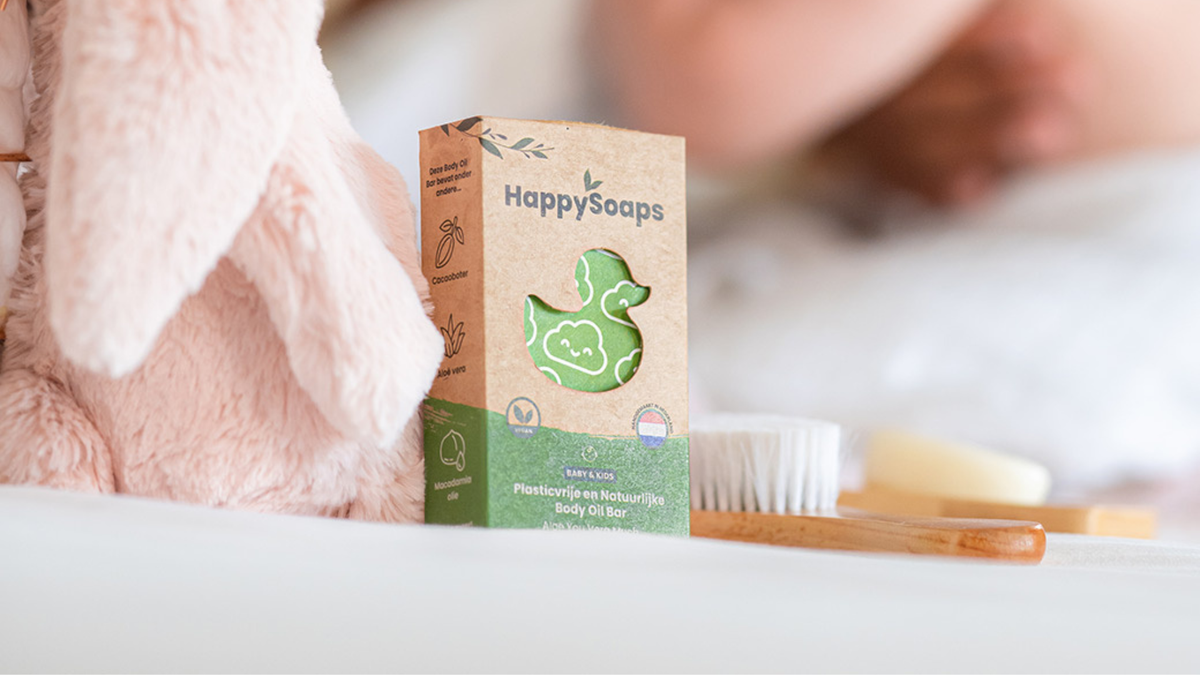 Barra de Óleo Corporal para Bebé e Criança com Aloé Vera — ambiente · HappySoaps