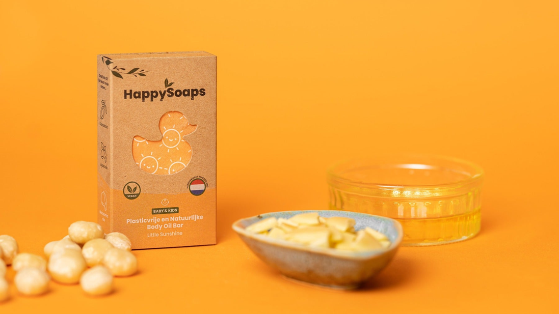 Barra de Óleo Corporal para Bebé e Criança com Jojoba e Cacau — ambiente · HappySoaps