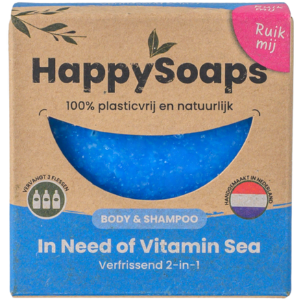 Champô e Gel de Duche Sólido 2 em 1 com Aroma a Mar · HappySoaps · 70 g