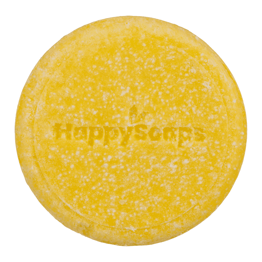 Detalhe e escala — Champô Sólido com Aroma de Camomila para Cabelo Louro · HappySoaps · 70 g