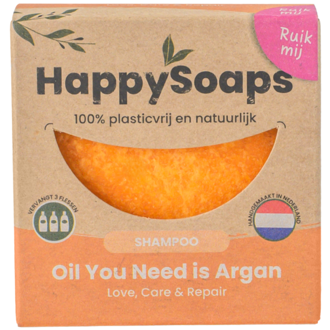 Champô Sólido com Óleo de Argão para Cabelo Danificado · HappySoaps · 70 g
