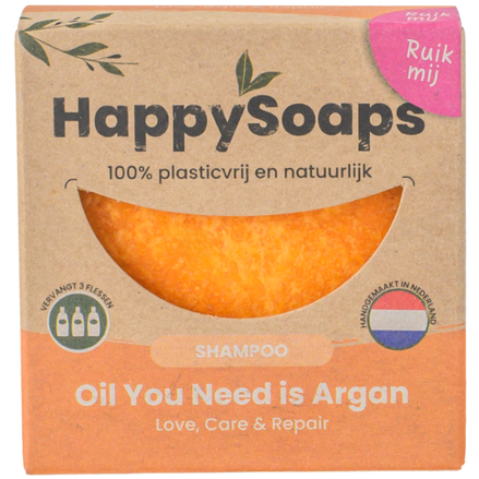 Champô Sólido com Óleo de Argão para Cabelo Danificado · HappySoaps · 70 g