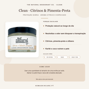 Benefícios e modo de uso — Desodorizante Bálsamo Clean Citrinos e Pimenta-Preta