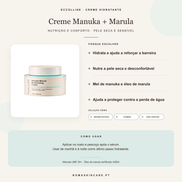 Benefícios e modo de uso — Creme Hidratante de Manuka e Marula · ECCOLINE