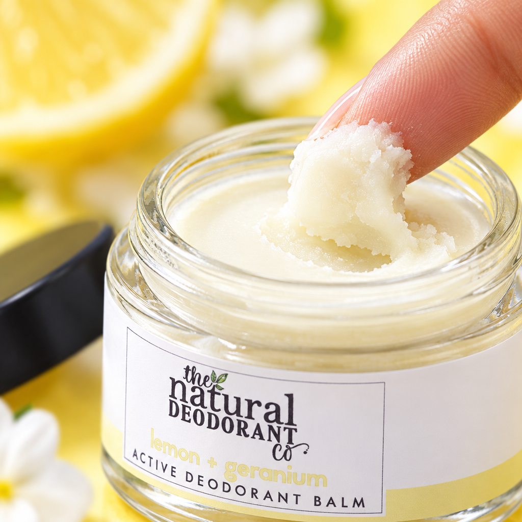 Detalhe do produto — Desodorizante Bálsamo Active Limão e Gerânio · The Natural Deodorant Co.