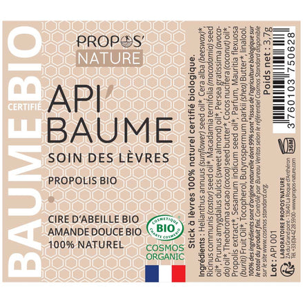 Contexto de utilização — Bálsamo Labial Api'Baume com Própolis, Cera de Abelha e Óleos Biológicos · Propos'Nature