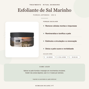 Benefícios e modo de uso — Esfoliante Corporal de Sal Marinho Shinshiro · TREATMENTS