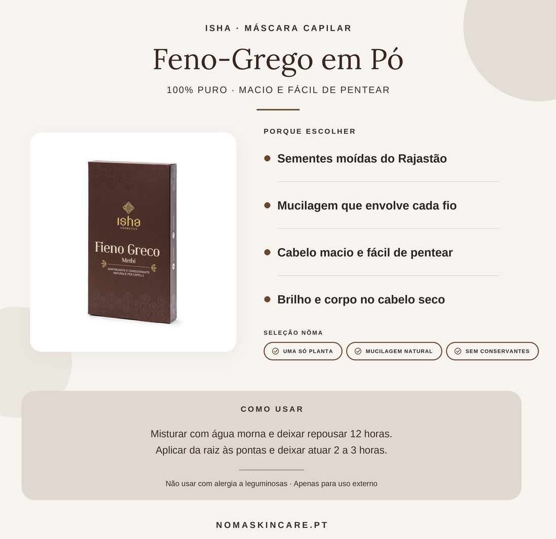 Máscara Feno-Grego em Pó 100% Puro