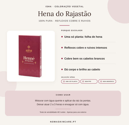 Hena do Rajastão Coloração 100% Pura