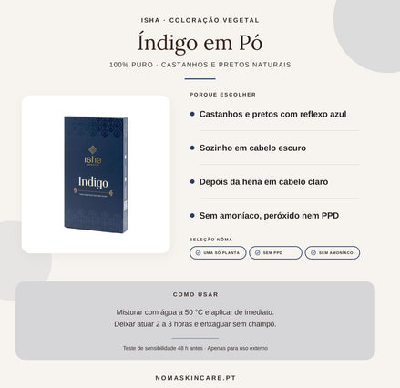 Coloração Índigo em Pó 100% Puro