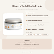 Benefícios e modo de uso — Máscara Facial Revitalizante com Espinheiro-Marítimo, Âmbar e Péptidos · Vegan Fox Cosmetics