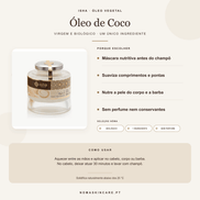 Benefícios e modo de uso — Óleo de Coco Virgem Biológico · ISHA