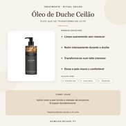 Benefícios e modo de uso — Óleo de Duche Ceilão · TREATMENTS