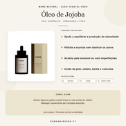 Benefícios e modo de uso — Óleo de Jojoba 100% Orgânico Prensado a Frio · MORE NATURAL