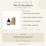 Benefícios e modo de uso — Óleo de Macadâmia 100% Orgânico Prensado a Frio · MORE NATURAL
