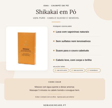 Champô Shikakai em Pó 100% Puro